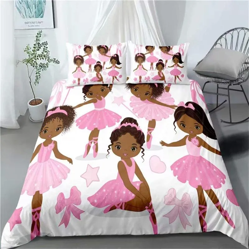 Bettwäsche-Sets Afrikanisches Mädchen Ballett Bettbezug-Set Jungen Geschenke Schlafzimmer Dekor Bett Tagesdecke Tröster mit Kissenbezügen