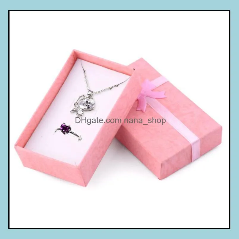Multi-Color 8 X 5 X 2.5cm Jewelry Ring Earring Watch Necklace Small Large Carton Present Suqare Gift Box Case