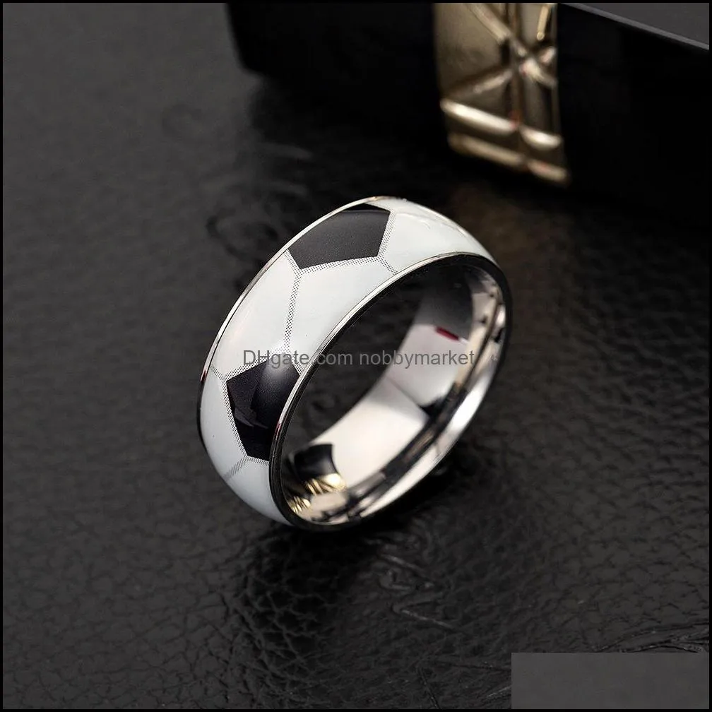 New Football Basketball Sports Rings For Women Men baseball softball Rugby stainless steel finger Rings Fashion Jewelry Gift