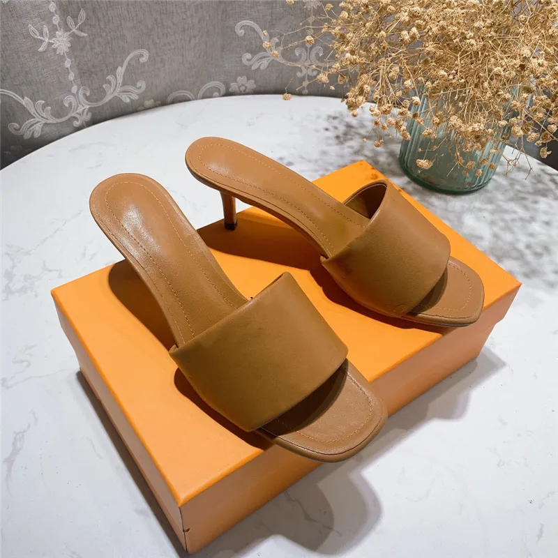 Summer Womens High-heeled Slippers Leaf Sandal Ladies Casual Wear resistant Highheeled Sandals Outdoor Shopping Letters