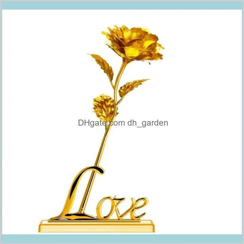 Fashion Gold Foil Rose Flower with