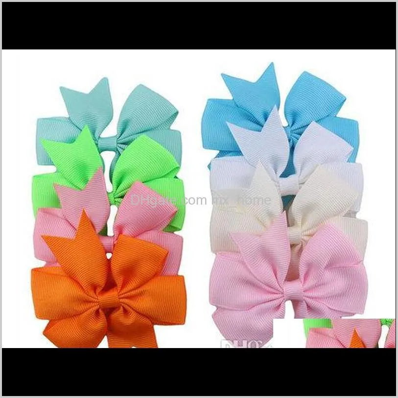 40 colors cute design grosgrain ribbon hair bows hair pin kids girls children baby barrettes birthday gift hair accessories 