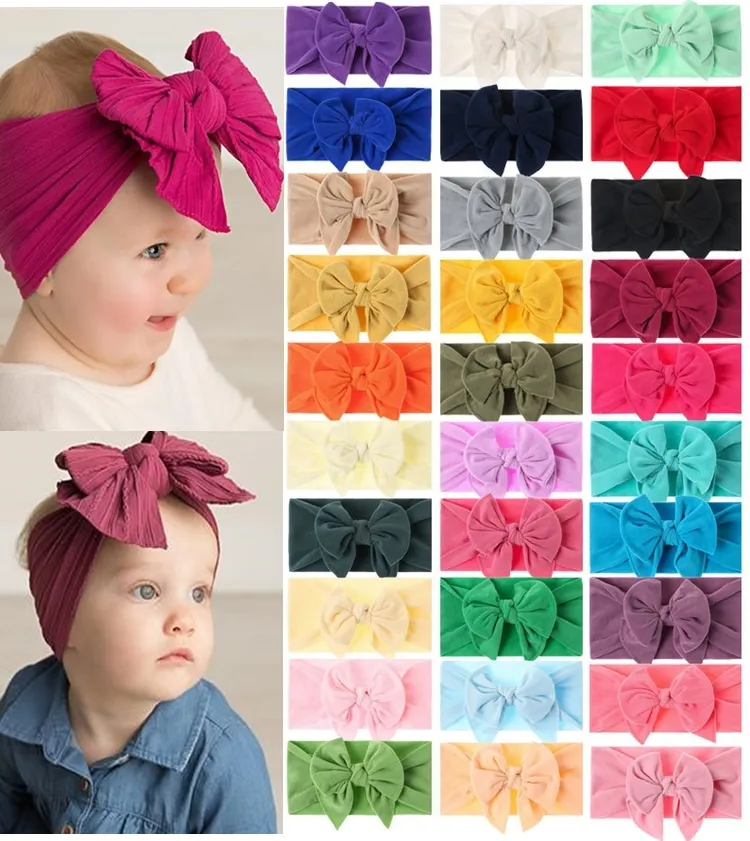 Accessoires pour cheveux de bébé, bandeau en nylon papillon, peau d'enfant, doux, haute élasticité, queue d'aronde, nœuds pour enfants, 9214