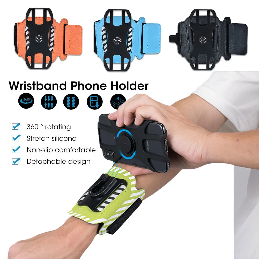 Adjustable Running Phone Holder Removable Wrist Band for 4.0"- 7.0" iPhone Samsung Smartphone 360Degree Rotational Support