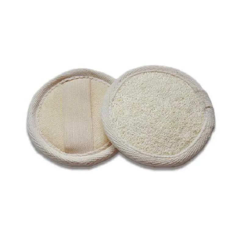 Tampon de nettoyage de Loofah naturel rond de 8cm, éponge Luffa pour enlever le maquillage