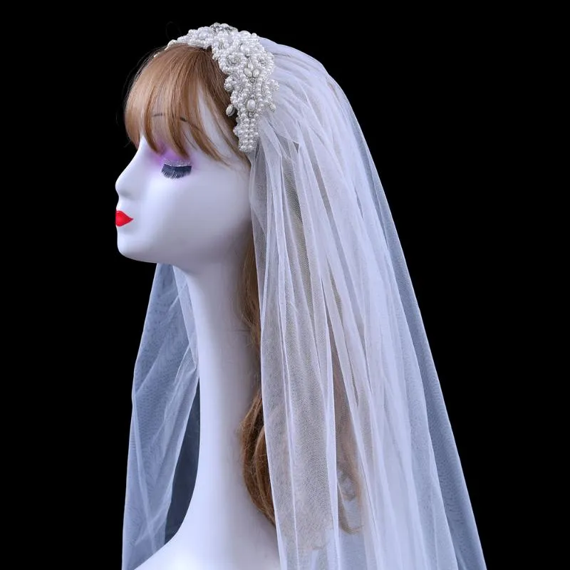 Voiles de mariée 100% à la main Mariage Veil Veil Déciration Accessoires pour cheveux courts Court Ivoire Fingerip Weding dentelle
