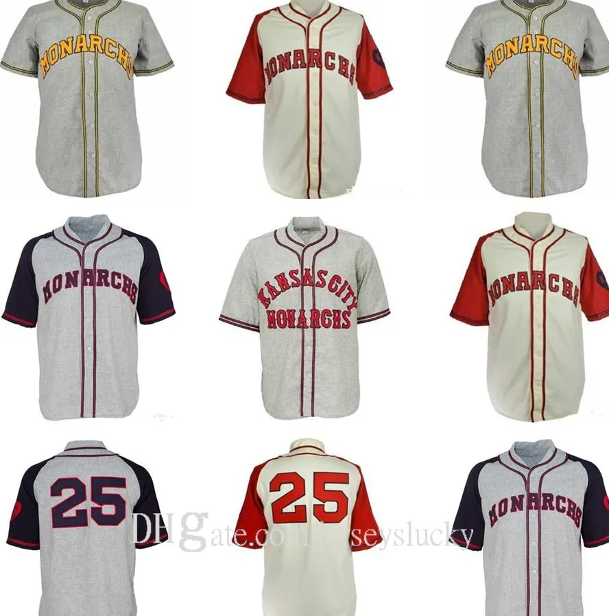 Najwyższej jakości Kansas City Monarchs 1942 Home Road Jersey Wszystkie szyte męskie Kobiety Młodzieżowe Koszulki Baseballowe Rozmiar S-3XL Oddychający