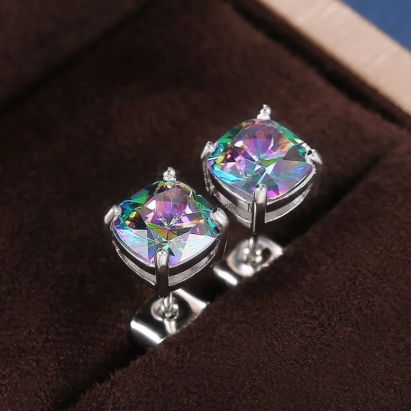 Orecchini di cristallo Orecchini di diamanti con zirconi cubici verdi per le donne Gioielli di moda regalo di San Valentino Will e Sandy