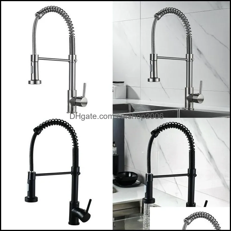 Bathroom Sink Faucets Pull Down Sprayer Single Handle Kitchen Faucet With Out Stainless Steel Touch Activated Brushed Nickel1