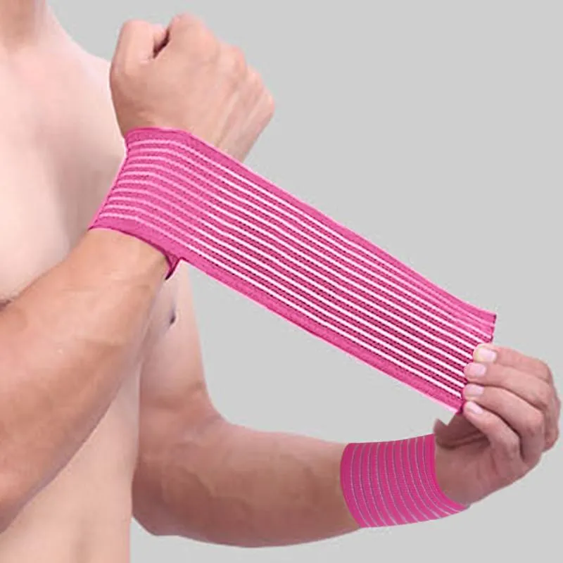 Fitness Corretivo Bandagem Brancer Elastic Sports Yoga Correção da pulseira Comprimento de 40 cm de suporte de pulso rosa