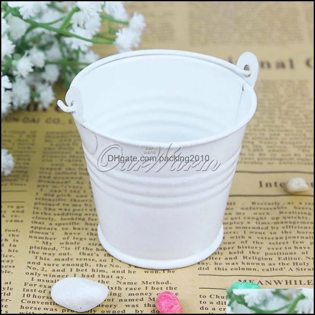 Gift Wrap 3pcs Baby Shower Candy Box Metal Buckets Pots Mini Pail Tins Sweet Tree Plant Bar Wedding Party Favors Boxes1