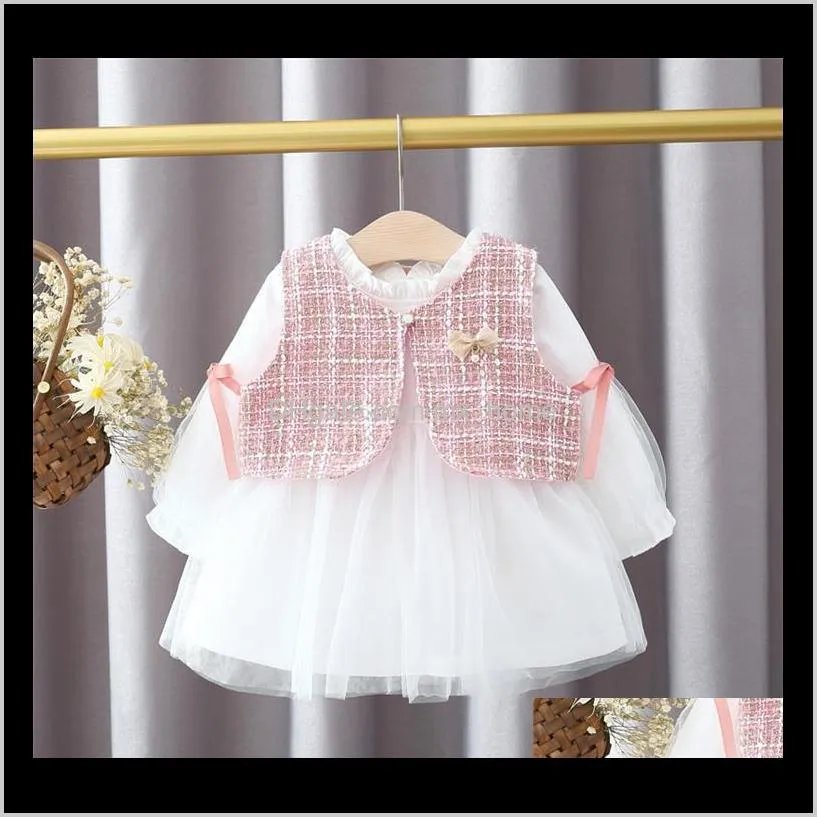 2021 new spring set vest jacket + tutu suit for girl`s baby girl clothes princess birthday sets j8p8