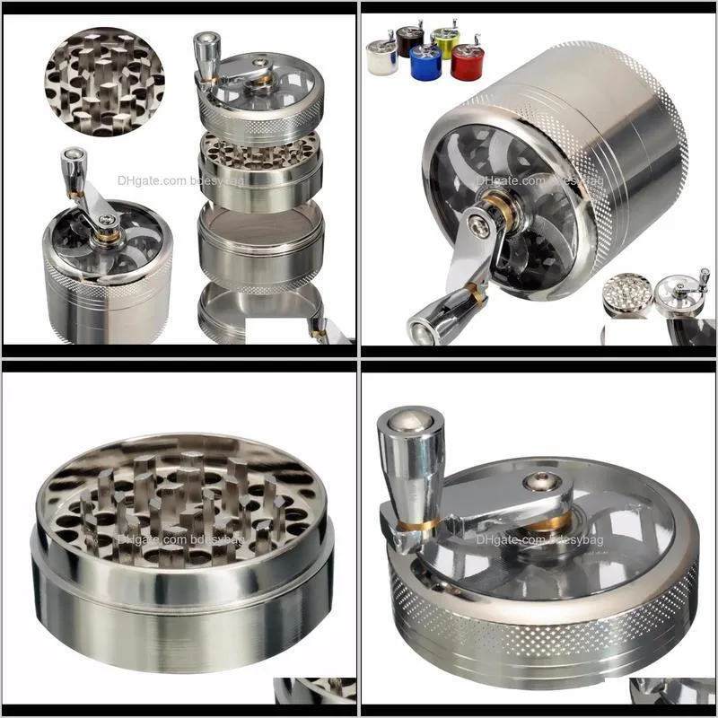 2020 new smoking tobacco grinder 4 parts herb grinders di 60mm metal grinder mix color shipping