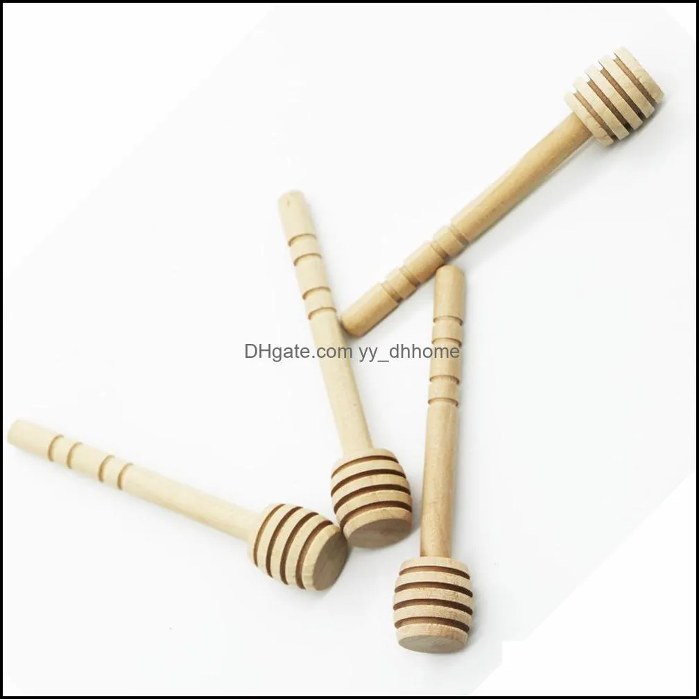 8cm /10 cm /10.4cm long Mini Wooden Honey Stick Stirrer Honey Dippers Party Supply Spoon Stick Honey Jar Stick