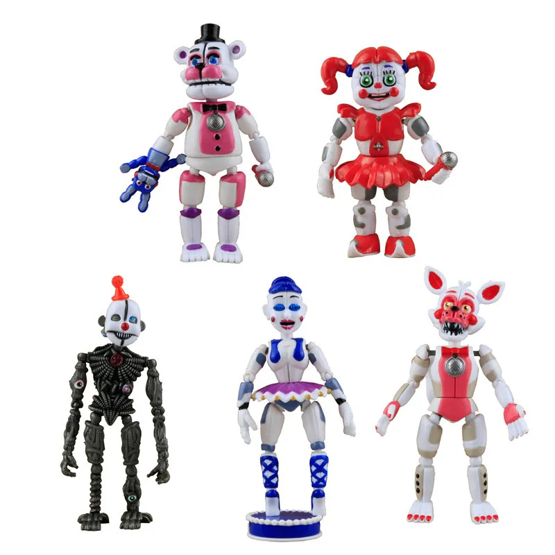 Five Nights At Freddy's Video Game FNAF Action 6 Mini Figures Toys Bonnie  Foxy E