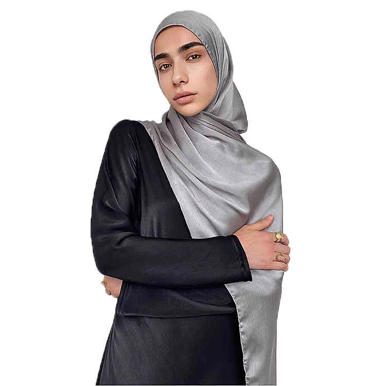 Hoge kwaliteit Satijn Crinkle Hijabs Satin Crepe Women Silk Hijab Elegent Silky Scarv