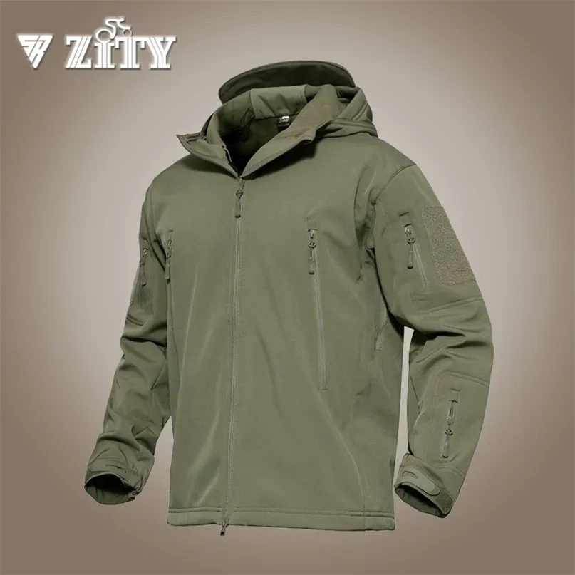 Giacca tattica da uomo con cappuccio militare in pile termico resistente all'acqua Soft Shell neve sci cappotto invernale escursionismo all'aperto capispalla 211110