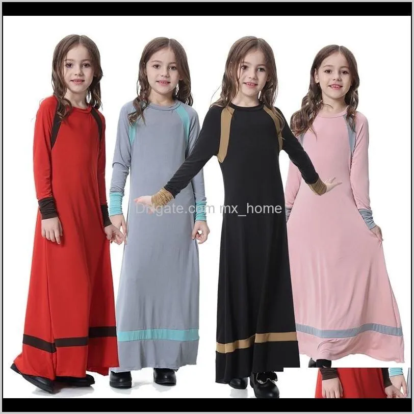 Elbiseler Bebek Giyim Bebek Çocuk Annelik Bırak Teslimat 2021 Kış Sonbahar Kalın Sıcak Elbise Müslüman Longdress Yaş 4 14 Yıl İçin Genç Çocuk