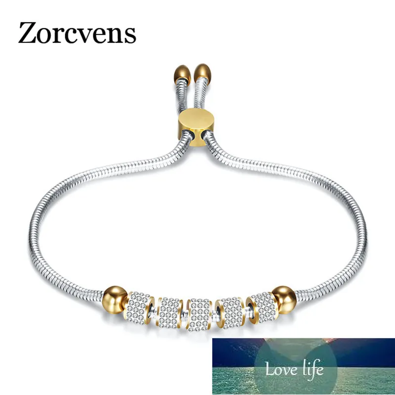 ZORCVENS Lüks Kristal Charm Paslanmaz Çelik BraceletsBangles Kadınlar Için Altın Bilezikler Mücevherat Pulseira Feminina Bilezik Fabrika Fiyat Uzman Tasarım