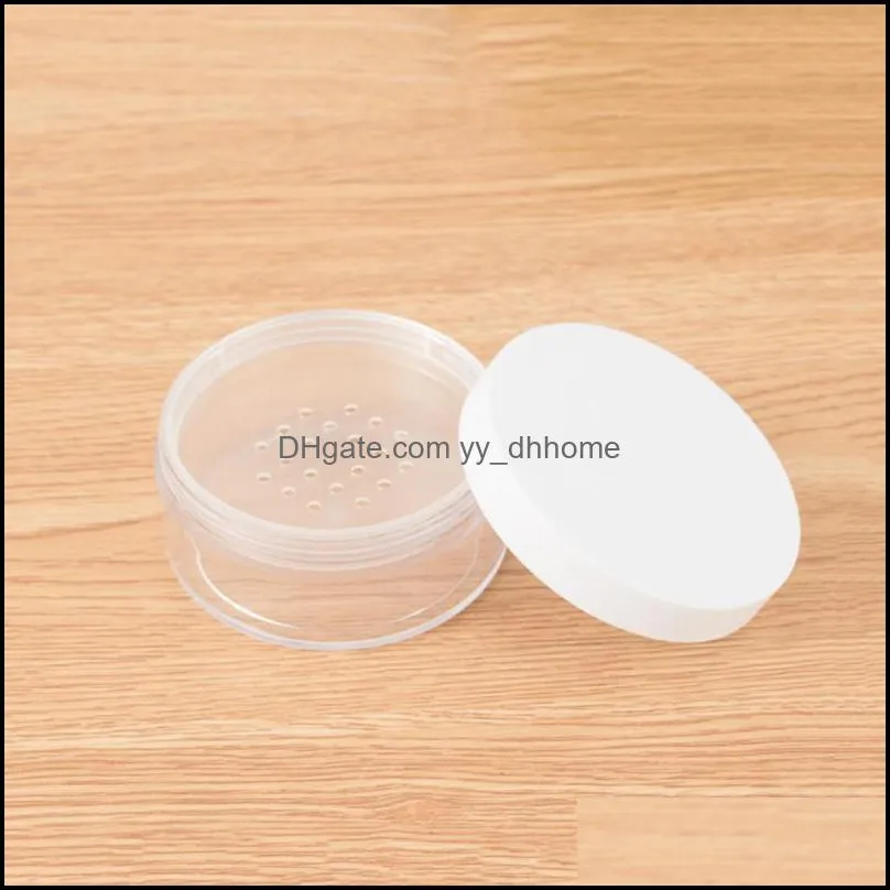 Storage Bottles & Jars 50ml Plastic Empty Loose Box Reusable Portable Travel Pot With Sieve Cosmetic Makeup Jar Container Sifter White