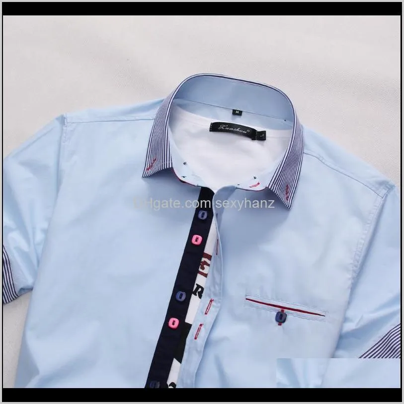 left rom 2019 fashion male summer high-grade pure cotton short sleeve shirts/men`s breathable lapel casual shirts 4xl 5xl