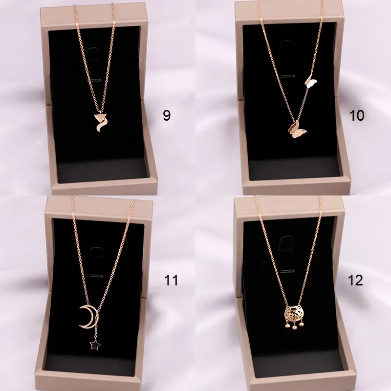 Fashion Clovers chain pendant necklace female jewelry small pretty waist clavicle titanium steel necklaces wholesale