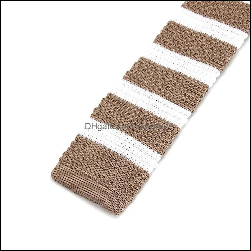Brand New Fashion Vintage Striped Neck Tie Wedding Knitted Ties for Men Skinny Tie Man Gravata Polyester Narrow Knitted Neckties