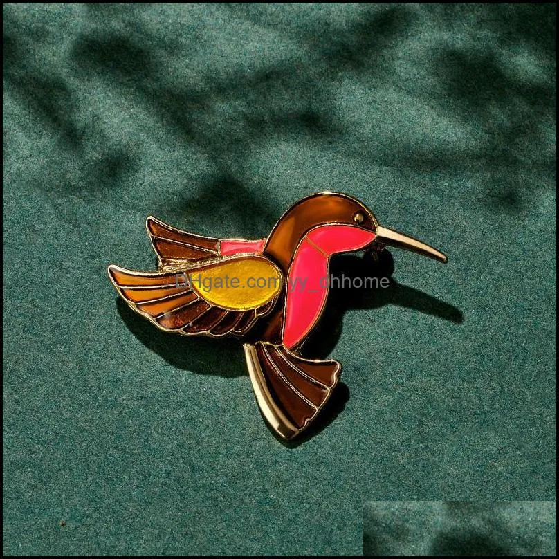 Pins, Brooches SHUANGR Classical Fashion Suits Sweater Accessories Cute Cartoon Enamel Birds Woodpecker Brooch Pins For Women Men