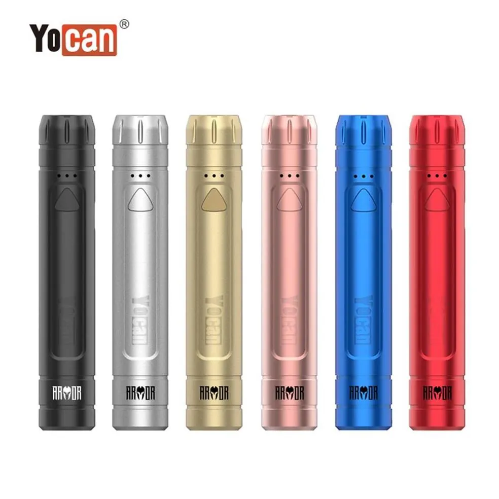 Yocan Rüstungsbatterie 380mAh Vorwärmen VV einstellbare Spannungsbatterien für 510 Gewinde dicke Ölzerstäuber 6 colora21A03