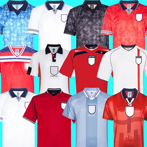 Retro Classic Football Shirt 1990 1992 1994 1998 2002 World Cup ENGLAND