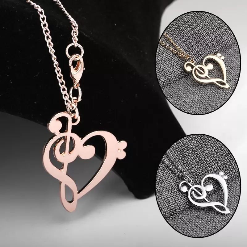 Nouveau Métal En Forme De Coeur Colliers Ras Du Cou Pour Les Femmes Simplicité Note De Musique Évider Bijoux Cadeaux Pendentif Colliers En Gros