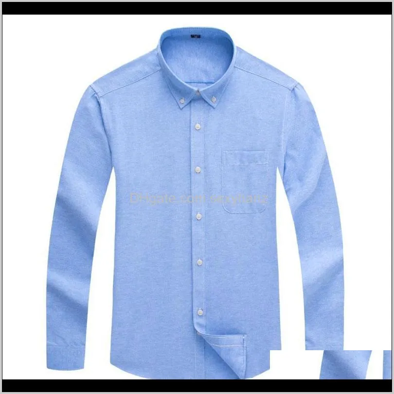 buttoned shirt 2020 new oxford fabric 100% cotton shirt mens long sleeve business casual slim fit excellent comfortable 5xl1