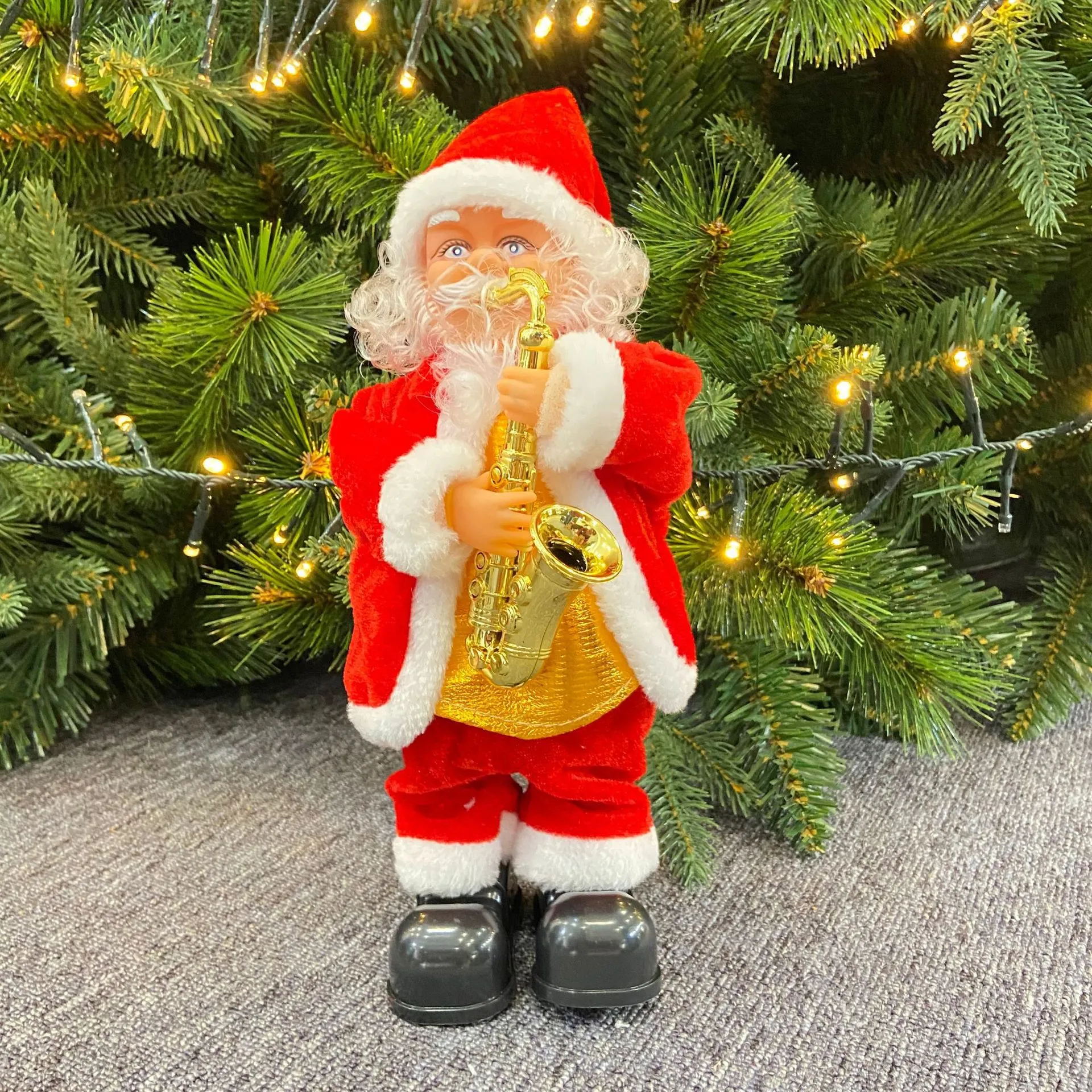 Noël électrique vintage Saxophone Danse Musique Père Noël Noël Décor Cadeau  Pour Enfants