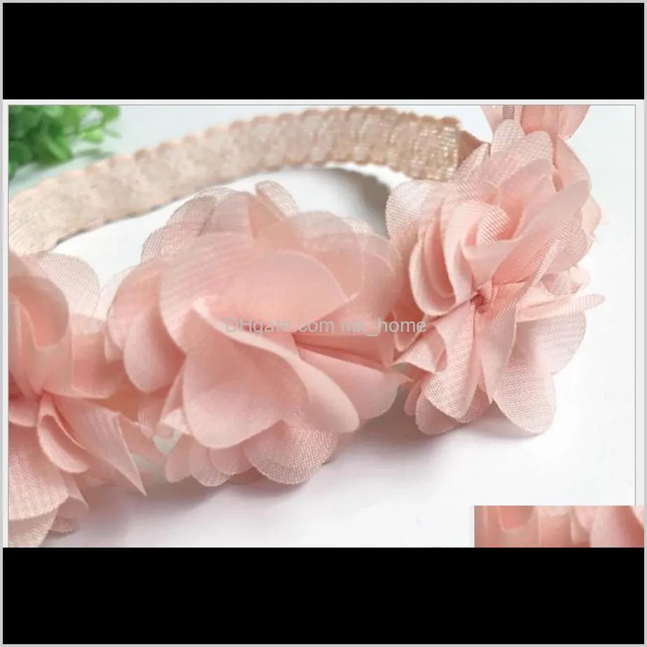 new korean style baby girl five flowers hair bands girls pink headbands children headwear fashion kids headdress hair accessories