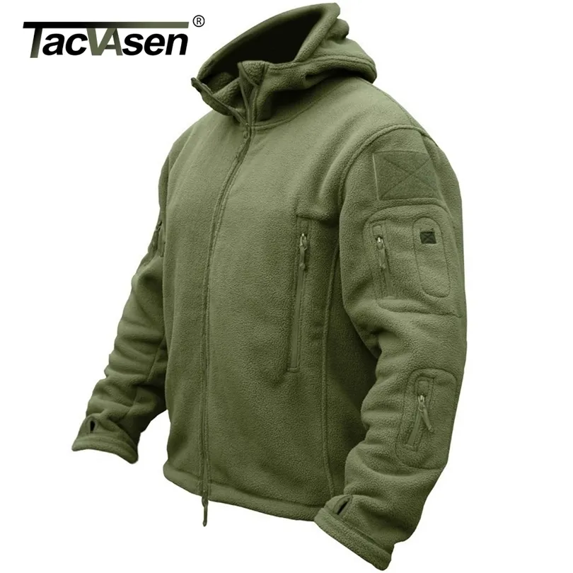 TACVASEN Winter Airsoft Military Jacket Men Fleece Tactical Thermal Hooded Coat Autumn Outerwear Mens Clothing 3XL 211126