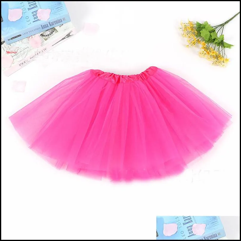 Baby Girls Childrens Kids Dancing Tulle Skirts Pettiskirt Dancewear Solid Color Yarn Ballet Dress Fancy Skirts