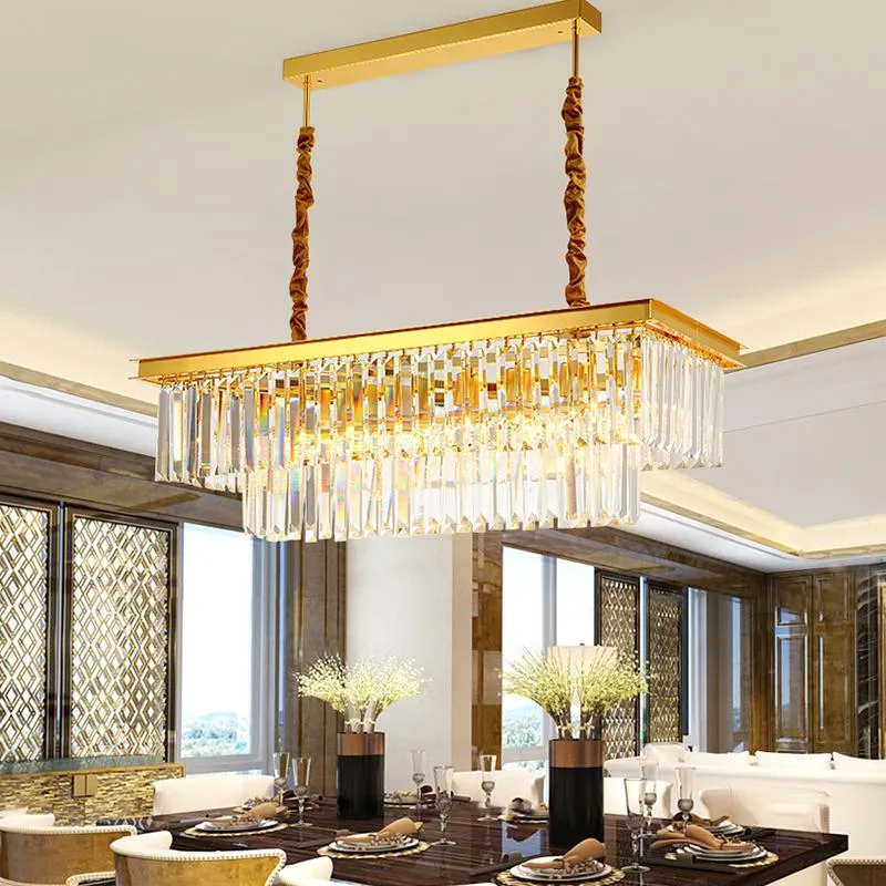 Lampade a sospensione a led moderne in cristallo oro o nero per soggiorno, sala da pranzo, cucina, bar, ecc. Lampade per la casa