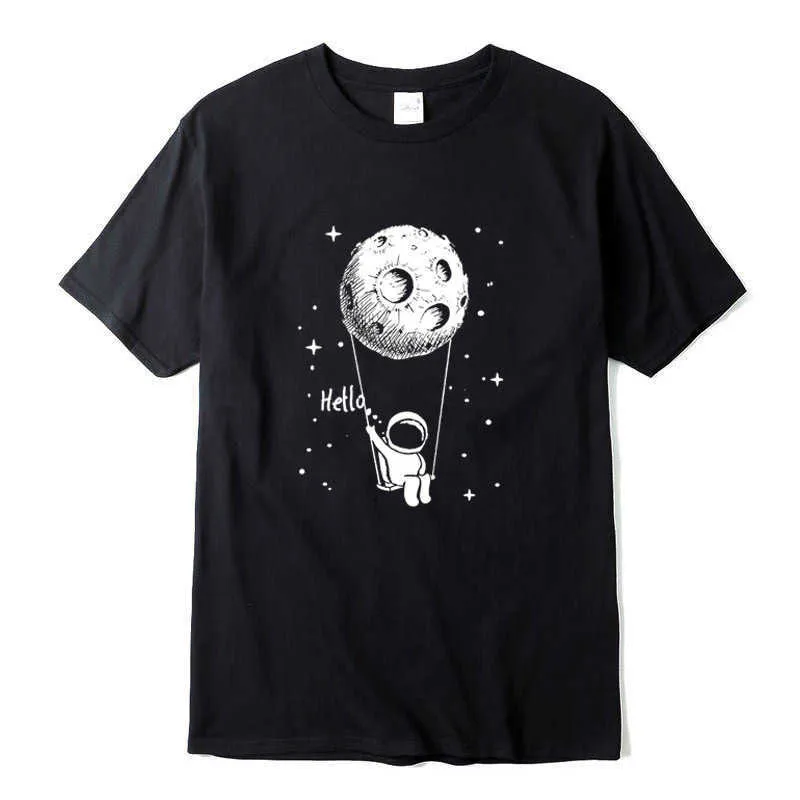 Xin Yi男性Tシャツ高品質100％コットン面白い宇宙人デザイン印刷カジュアル半袖クールルーズTシャツ男性TシャツY0809