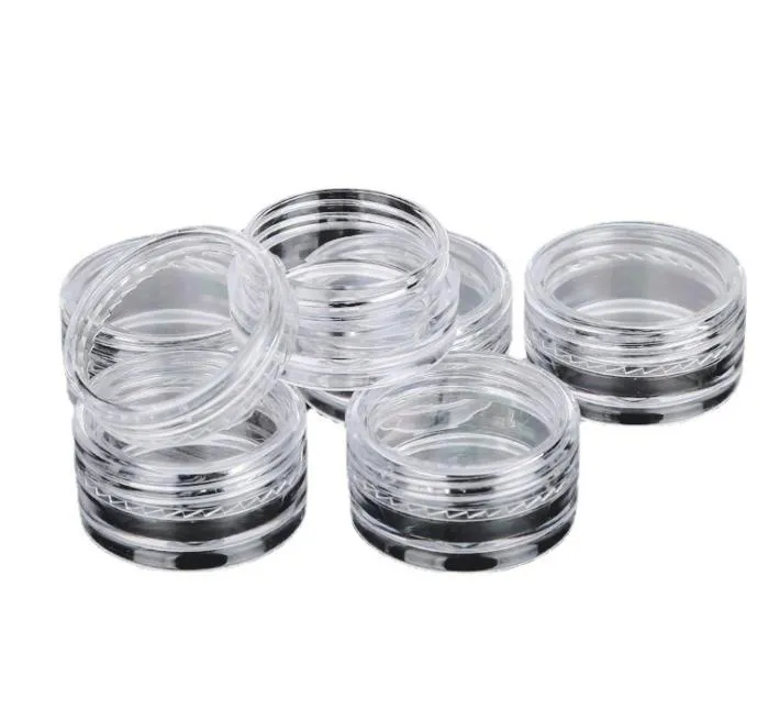 2021 3 grammes clair bocaux vides forme ronde 3ML cosmétique crème pour le visage Nail Art huile essentielle Transparent en plastique flacon Pots conteneur