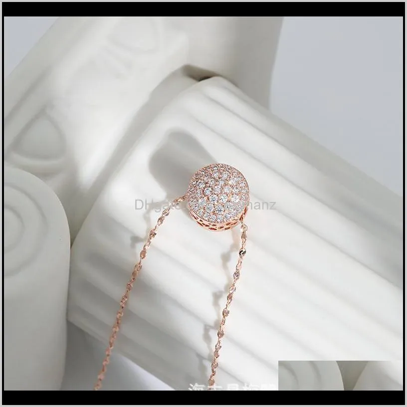 opal diy accessories sparkle eye-catching, simple and fashionable mosang diamond round star transfer bead necklace