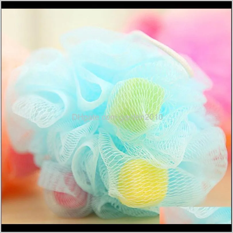 colorful bathroom body mop flower ball shower soft sponge bubbles body cleaning wash foaming mesh net loofah