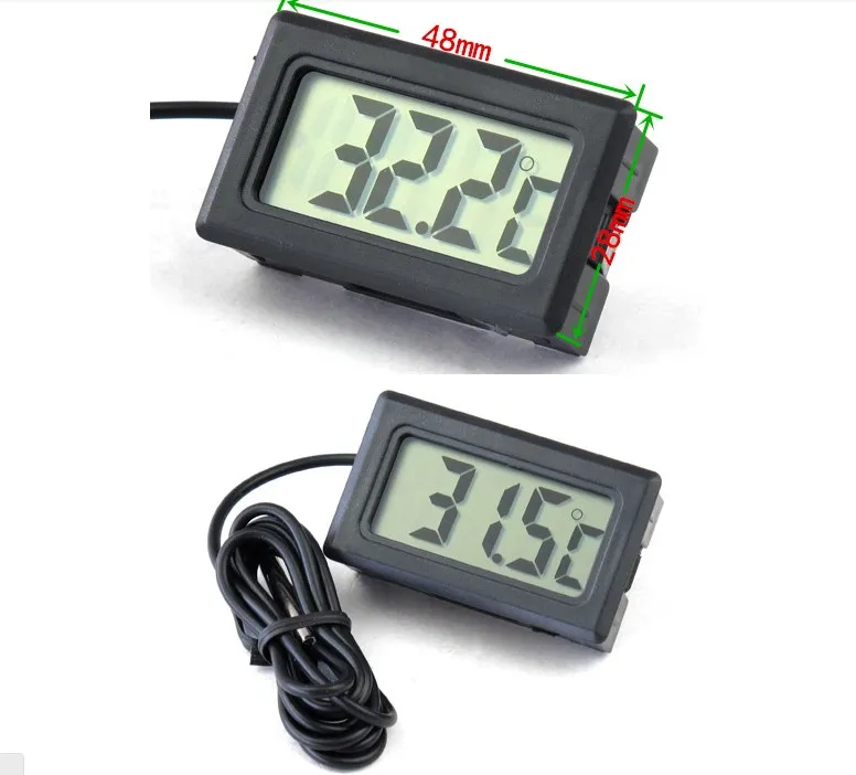 Professinal Mini Digital LCD Temperature Instruments Probe Aquarium Fridge Freezer Thermometer Thermograph for Refrigerator -50~ 110 Degree