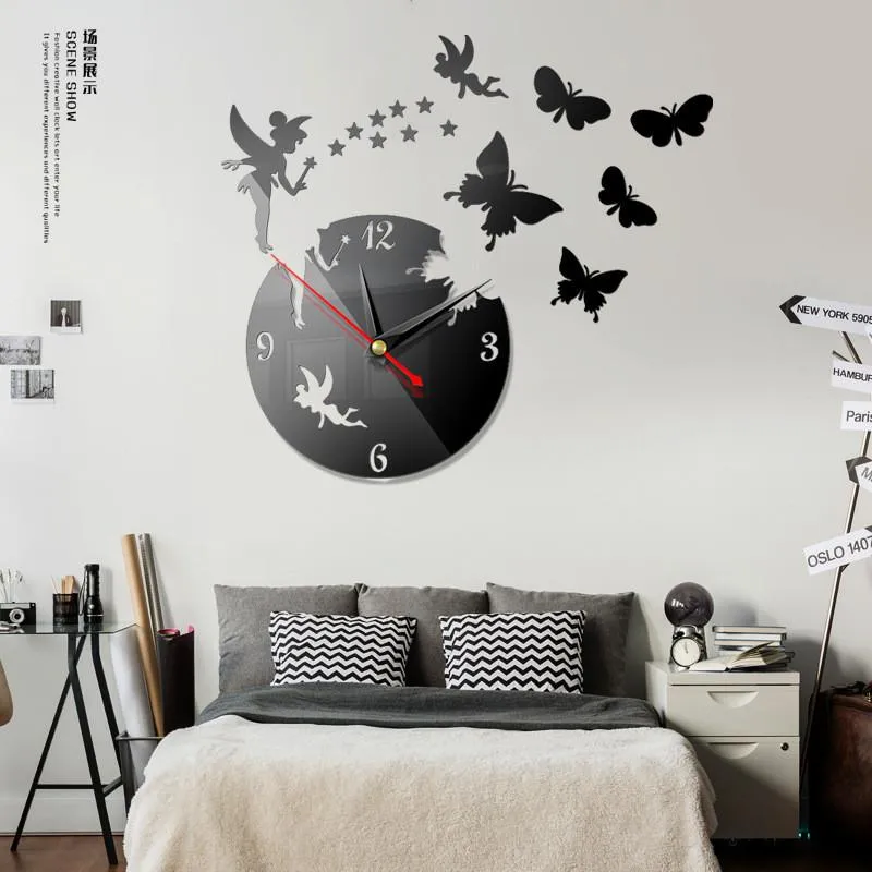 壁時計直接販売ミラーサンアクリル3Dホーム装飾DIYクリスタルクォーツ時計アートウォッチデュバールサティreloj de pared