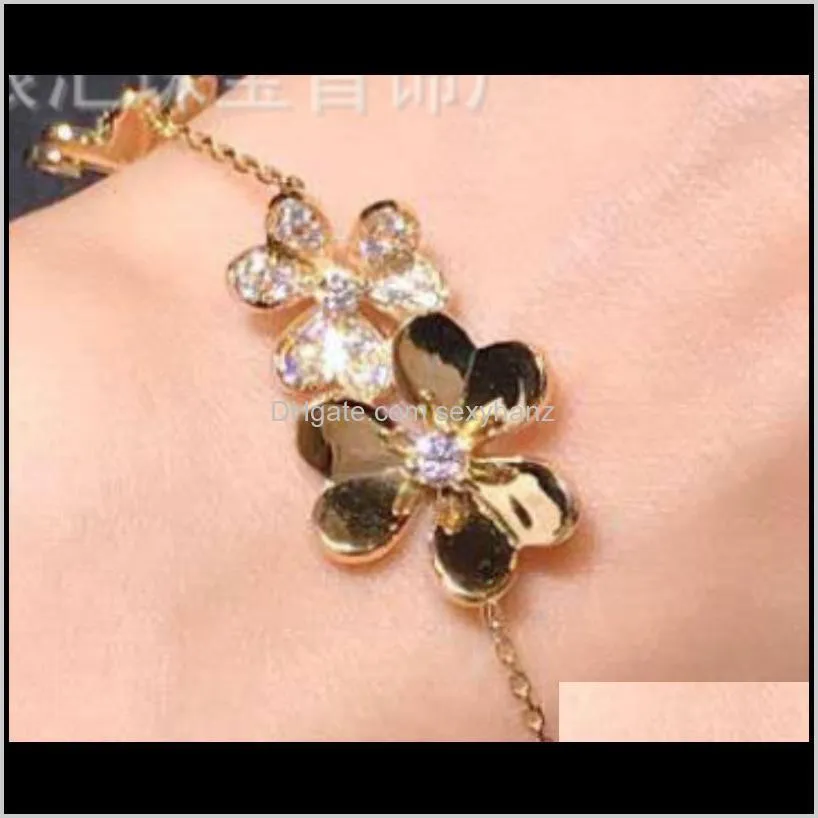 925 sterling silver brand jewelry for women silver chainbracelet praty wedding jewelry gold color flower clover bracelet 22 u2