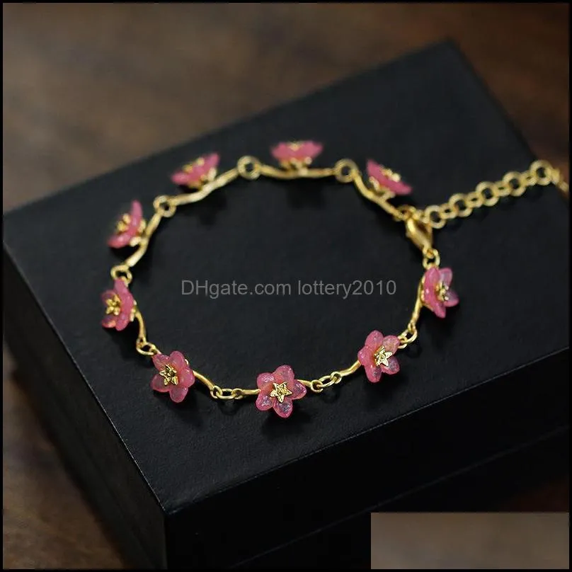 Link, Chain Forget Me Not Flower Bracelet Female Minority Design Temperament Contracted INS Cold Wind Hand