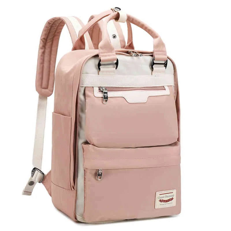 Ambos os ombros mochilas mulheres laptop mochila meninas altos júnior escola sacos meninos novo estilo escola com superfície comutável