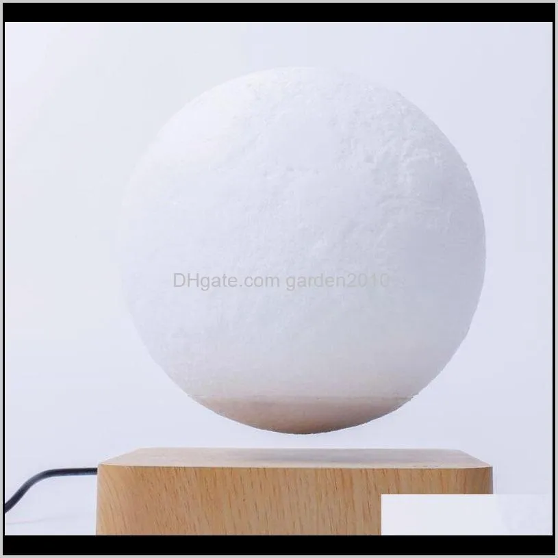new design creative 3d magnetic levitation moon lamp night light rotating led moon floating lamp home decoration holiday 201028