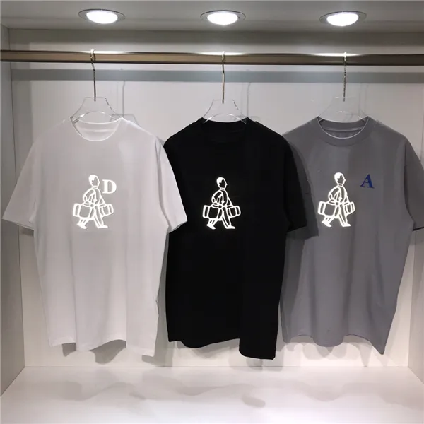 Mens T Shirts Color Reflective Three-Dimensional Concave-Convex Embossing Process Over Size Drop Sleeve Version Women Fashion T-Sh240F