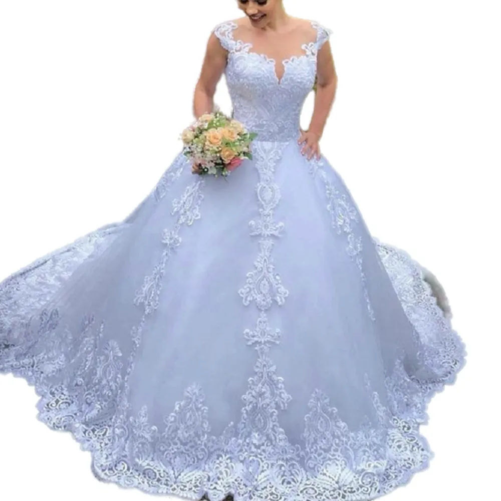 2022 Arabic Dubai Garden Bride Dress: Elegant White Tulle ballroom wedding gowns with Long Sleeves, Lace Appliques, Court Train, and Sheer Back - 2022 Arabic Dubai Garden Bride Dress: Elegant White Tulle ballroom wedding gowns with Long Sleeves, Lace Appliques, Court Train, and Sheer Back -