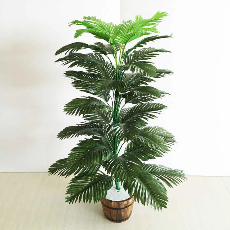 90cm 39 Leaves Artificial Palm Plants Large Tropical Tree Fake Monstera Branch Silk Palm Leafs Without Pot For Home Garden Decor 210624